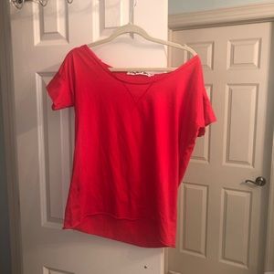 Red Off The Shoulder T-Shirt